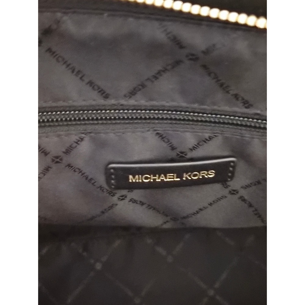 Michael Kors Avril  Satchel Black Leather Suede Handbag Crossbody Bag - Picture 10 of 13